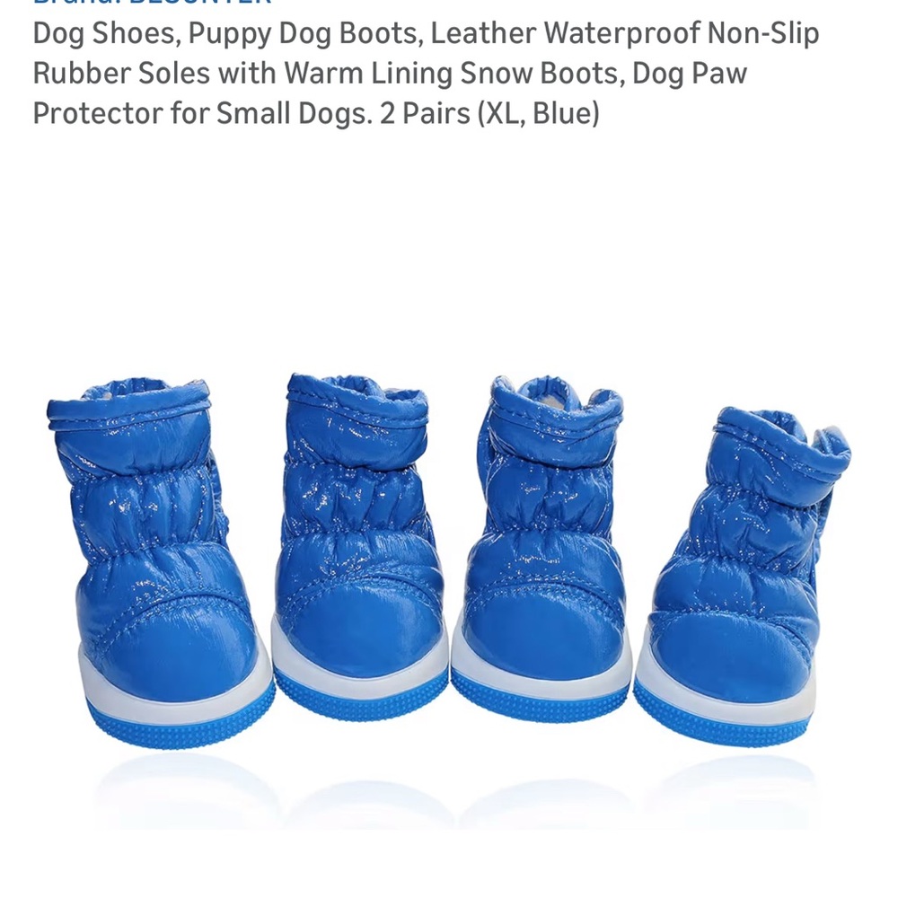 Dog Shoes, velcro closure, Leather, Puffer Blue, Never used - Picture 11 of 11